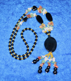 Helmet onyksi, karneoli, aventuriini, kvartsi kaulahelmet ilman lukkoa