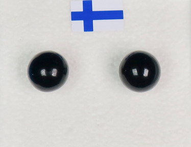 Nappikorvakorut koralli musta 7mm