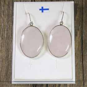 Korvakorut ruusukvartsi kookkaat 22x30mm