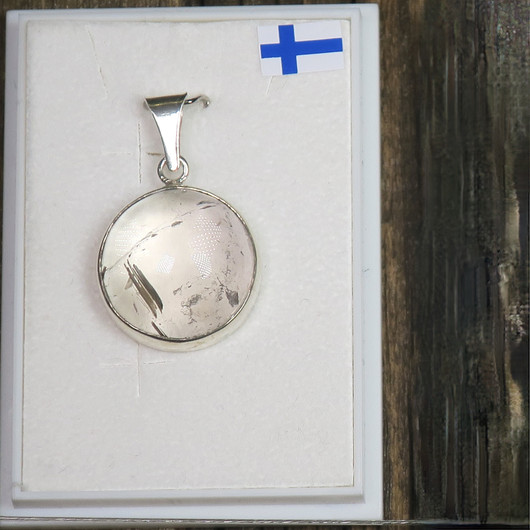 Hopeariipus rutiilikvartsi, pyöreä 18mm 28xp 