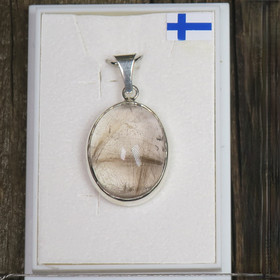 Hopeariipus rutiilikvartsi 15x20mm ovaali 28XT