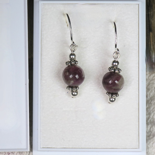 Korvakorut rubelliitti  pinkki turmaliini 925-hopea RUB3 