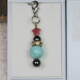 Riipus hemimorfiitti, kvartsiittitähti hematiitti zirkonikoristein HE8