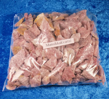 Punainen aventuriini mansikkakvartsi raaka  500g/erä eri kokoisia
