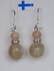 Korvakorut kuukivi ja aurinkokivi zirkonikoristein sun7