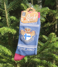 Nilkkasukat Suomen lippu original FINLAND, sininen, koko 40-45,  f17y