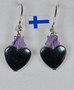Korvakorut hematiittisydän 12mm ja ametistitähti
