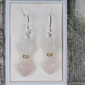 Korvakorut ruusukvartsisydämet sy2z