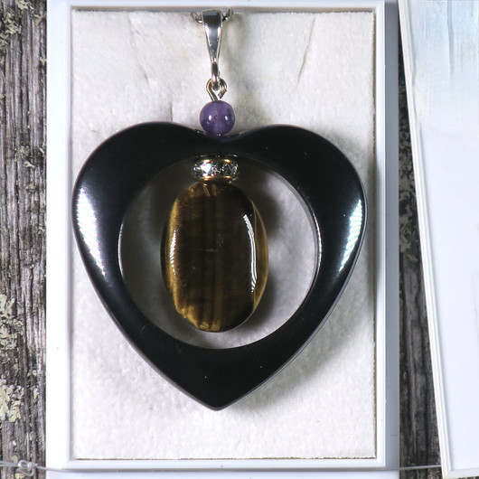 Riipus hematiittisydän ja tiikerinsilmä