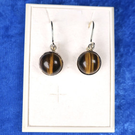 Korvakorut tiikerinsilmä pyöreä 10mm