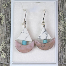 Korvakorut rodoniitti laiva, turkoosi masto, magnesiittipurje RODO1