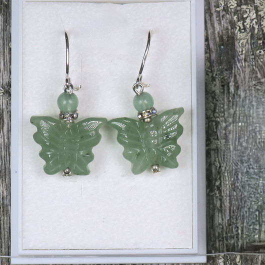 Korvakorut vihreä aventuriini perhonen 