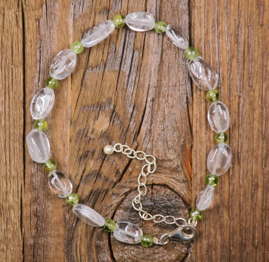 Rannekoru sininen topaasi ja peridootti 18-23cm TOPA3