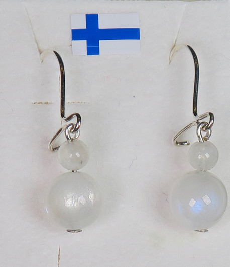 Korvakorut kuukivi 8mm ja 4mm MOON84