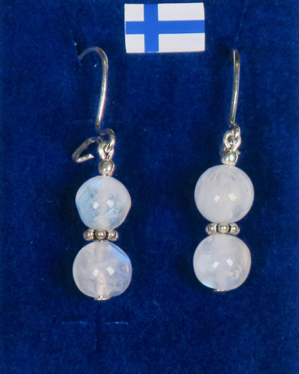 Korvakorut kuukivi 2x7mm kukka välissä. 7h7