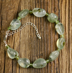 Rannekoru prehniitti ja peridootti 17-22cm pre9