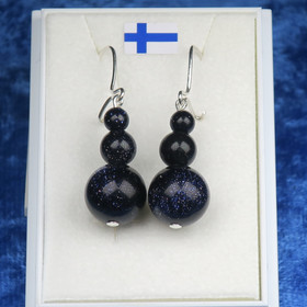 Korvakorut aventuriini tummansininen tähtikivi lumiukko 10-6-4mm