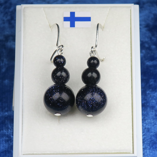 Korvakorut aventuriini tummansininen tähtikivi lumiukko 10-6-4mm