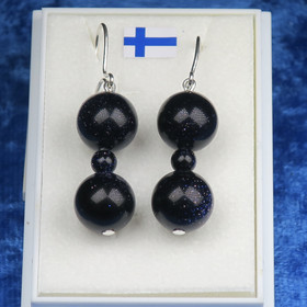 Korvakorut aventuriini tummansininen tähtikivi 10-4-10mm. Venla3