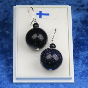 Korvakorut aventuriini tummansininen tähtikivi 16 ja 4mm