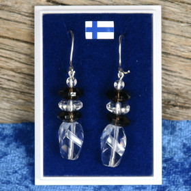 Korvakorut vuorikide ja savukvartsi viistehiotut,  juhlavat Queen8 