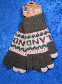 Käsineet lämpimät, kosketusnäyttö sormikkaat, vihreä-vaaleanpun f18b