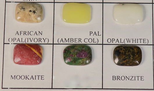 Kapussi  suorakaide 12x15mm eri kivilaatuja cabochon