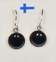 Korvakorut musta onyksi 10mm pyöreä