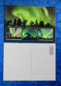 Postikortti revontulet 4 kuvaa, vihreä