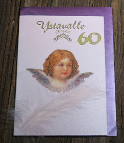 Postikortti Onnea ystävälle 60v, enkeli  nro en60v