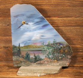 Pöytäkello lapin maisema kivikellon maalannut Martti Kumpulainen nro1 