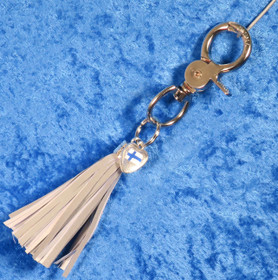 Heijastintupsu iso, Suomen lippu, iso karbiinilukko, kokonaispituus19cm