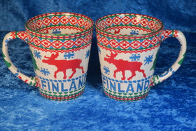 Muki hirvi Finland sisältä ja ulkoa neulekuvioinen