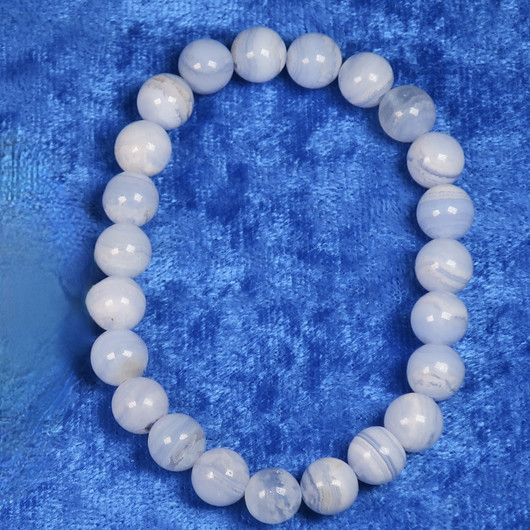 Rannekoru kalsedoni 8mm vaaleansininen SAIJA