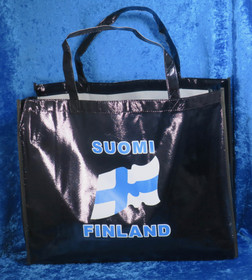 Ostoskassi Suomen lippu Suomi Finland, musta iso