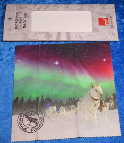 Mikrokuituliina husky ja revontulet