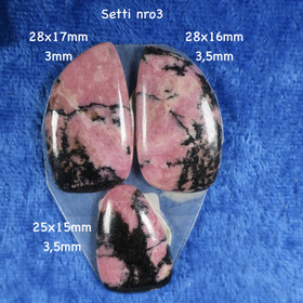 Kapussi setti rodoniitti 3kpl nro3