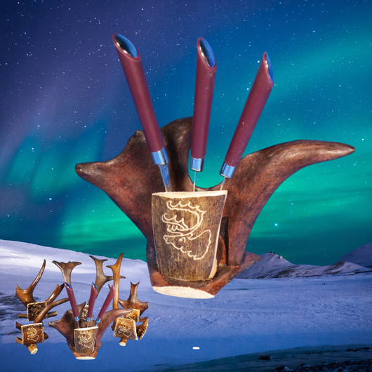 Veitsiteline poronsarvea, 3 kpl hedelmäveitsiä