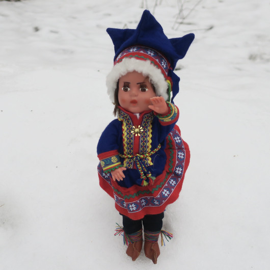 Nukke Lapinnukke 29 cm poika sinisessä lapinpuvussa