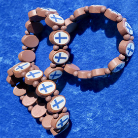 Rannekoru Finland Suomen lippu, ruskea