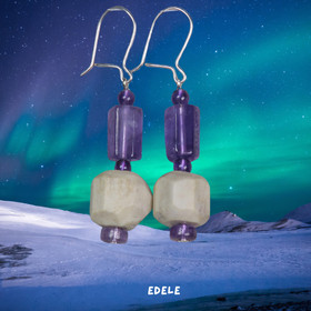 Korvakorut ametistit ja poronsarvihelmi EDELE