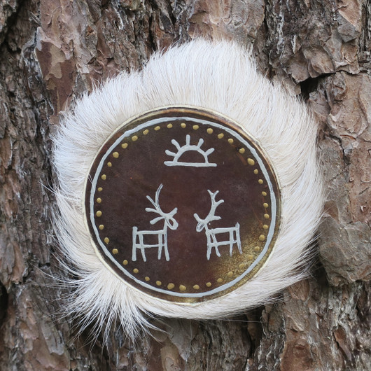 Noitarumpu 10cm koristerumpu hopeaporot ja aurinko poronkarvasomistein