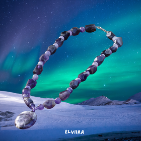 Kaulahelmet ametisti ja ametistikvartsi 50cm ELVIIRA