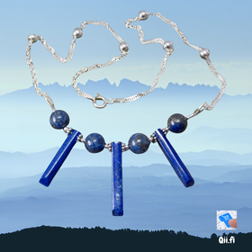 Kaulakoru lapis latsuli 43cm, 925-hopeaa. LL3