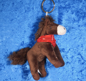 Pehmolelu avaimenperä hevonen, huivi kaulassa, valitse väri