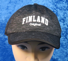 Lippis Finland-teksti kohokirjaimin, musta-harmaa nro F13H