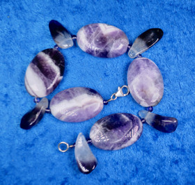 Rannekoru ametistikvartsi 20x30mm litteä. ASTA