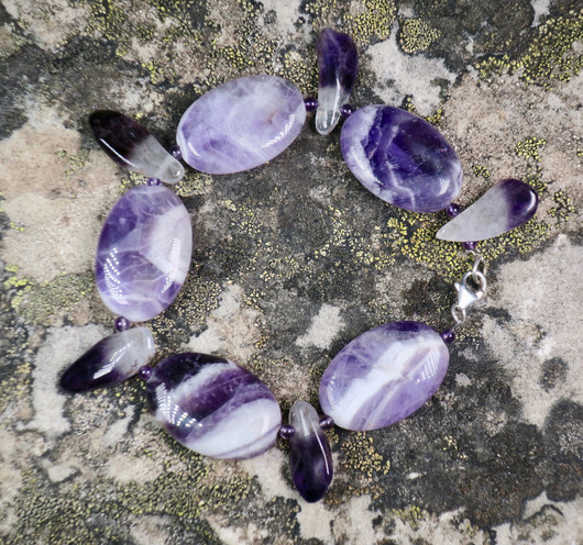 Rannekoru ametistikvartsi 20x30mm litteä. ASTA