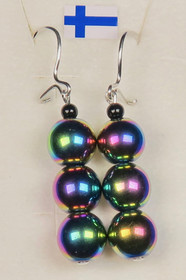 Korvakorut 3 metallihohtoista magneettia ja onyksi