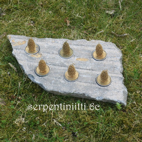 Tuikkualusta 6 tuikulle Serpentiniitti, valitse kuvista